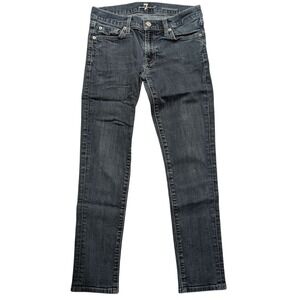 7‎ For All Mankind 28 Roxanne Jeans Dark faded wash stretch skinny slim leg